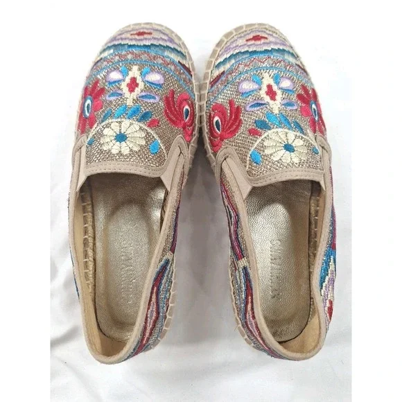 Johnny Was Floral Embroidered Platform Espadrilles‎ Shoes Size EU 39 US 8.5 - Picture 5 of 7